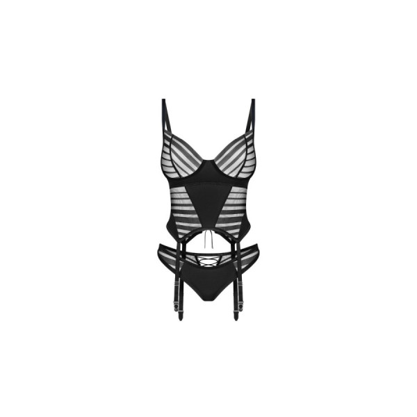 Lune Bellis corset et string - Noirs
